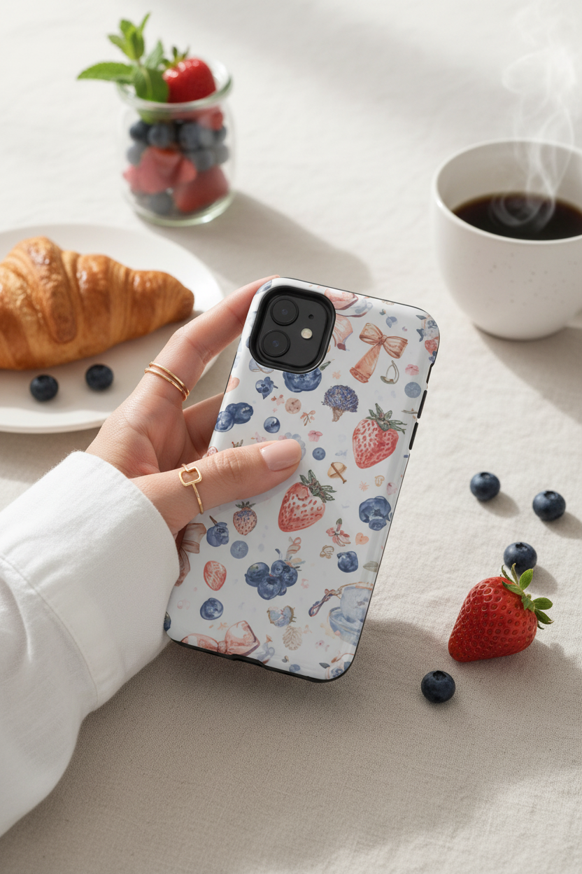 Berries & Cream iPhone Case Mockup