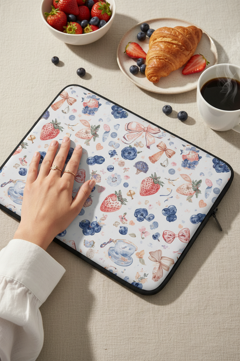 Berries & Cream Laptop Sleeve Mockup